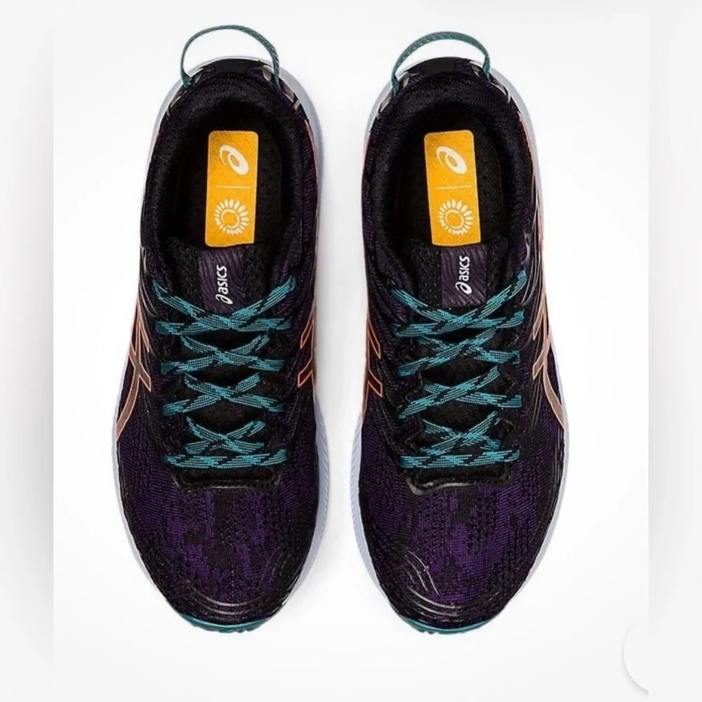 ASICS FujiLite 3 Trail Running Shoes Men’s 11.5 FlyteFoam Black Orange Purple